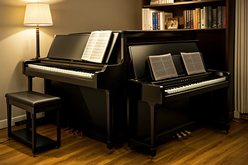 Platzsparendes Digitalpiano mit Kopfhörern in einer kleinen Mietwohnung – ideal für Wiedereinsteiger