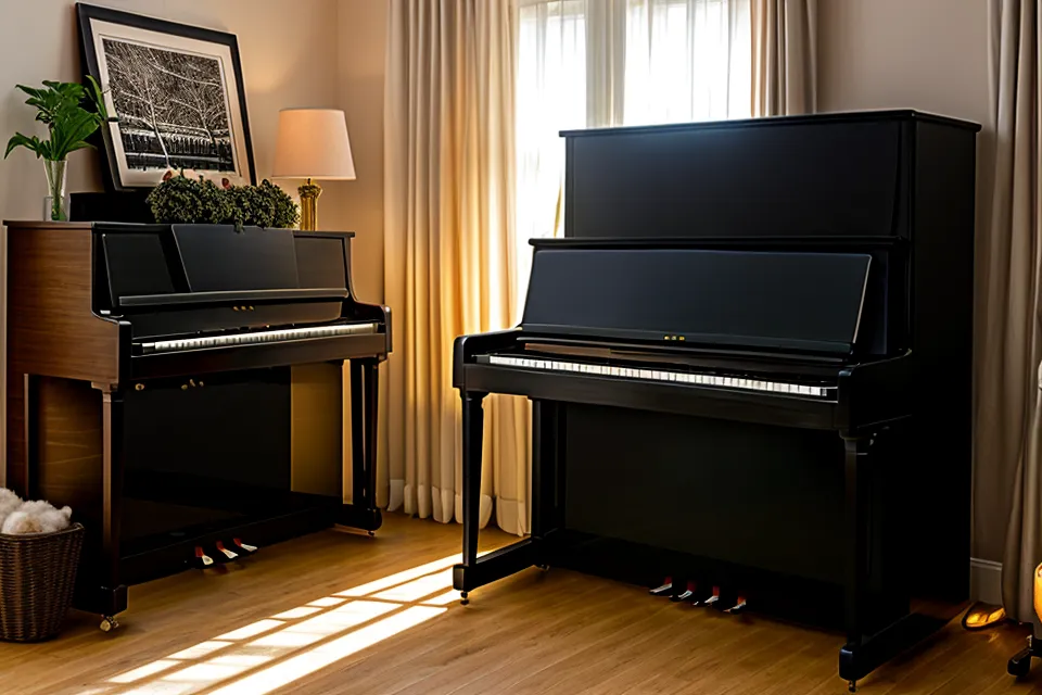 Klavier-Ecke mit altem Notenheft und Tee als Ausgangspunkt für kreative Improvisationsübungen