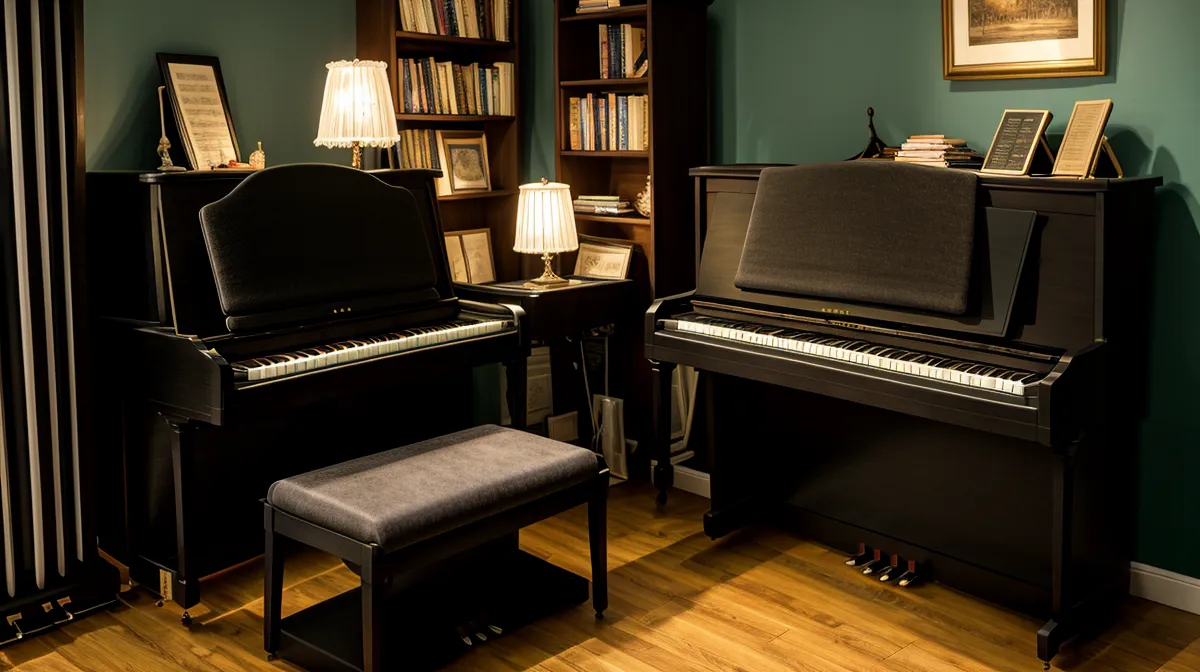 Klavier üben Plan für den Wiedereinstieg neben dem Vollzeitjob mit Notenheft und Digitalpiano
