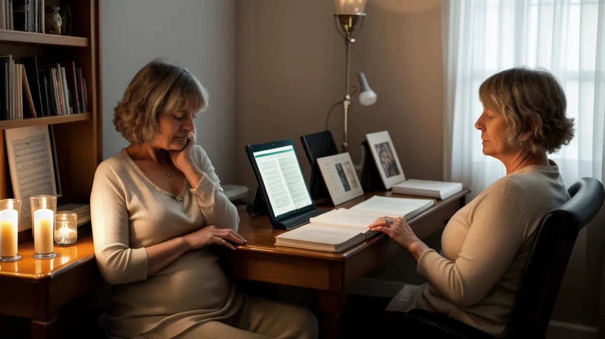Klavier-Wiedereinstieg mit digitalisierten Noten: altes Heft und Tablet nebeneinander auf dem Notenständer
