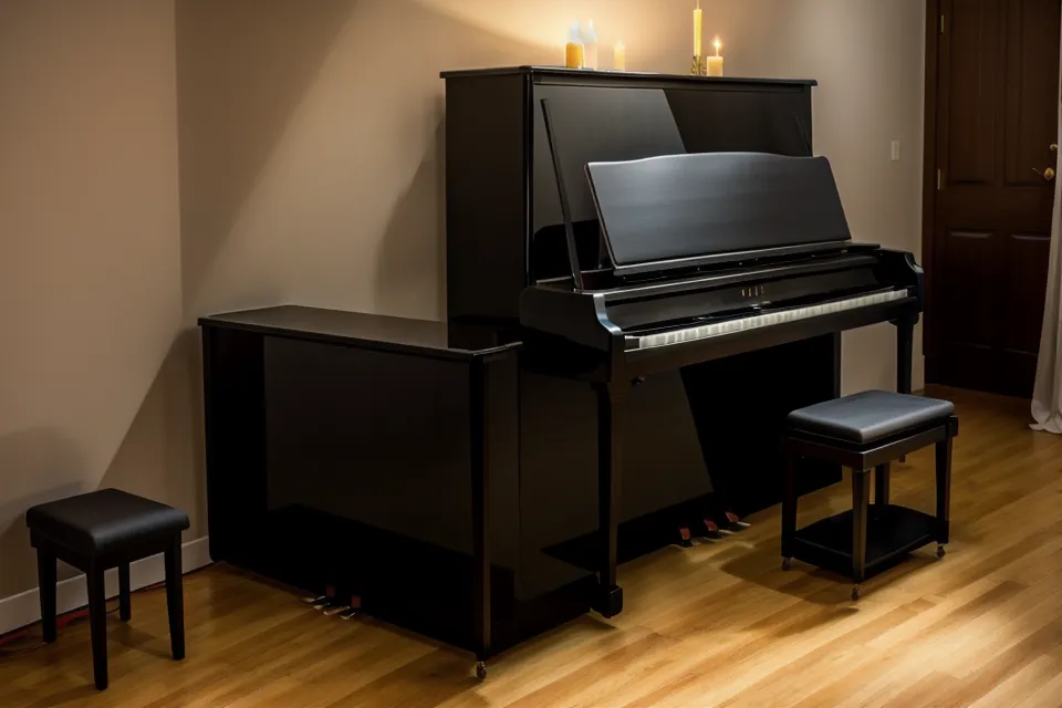 Hände einer Frau auf den Tasten eines Digitalpianos beim Üben am Abend – Entspannung im Alltag nach der Arbeit
