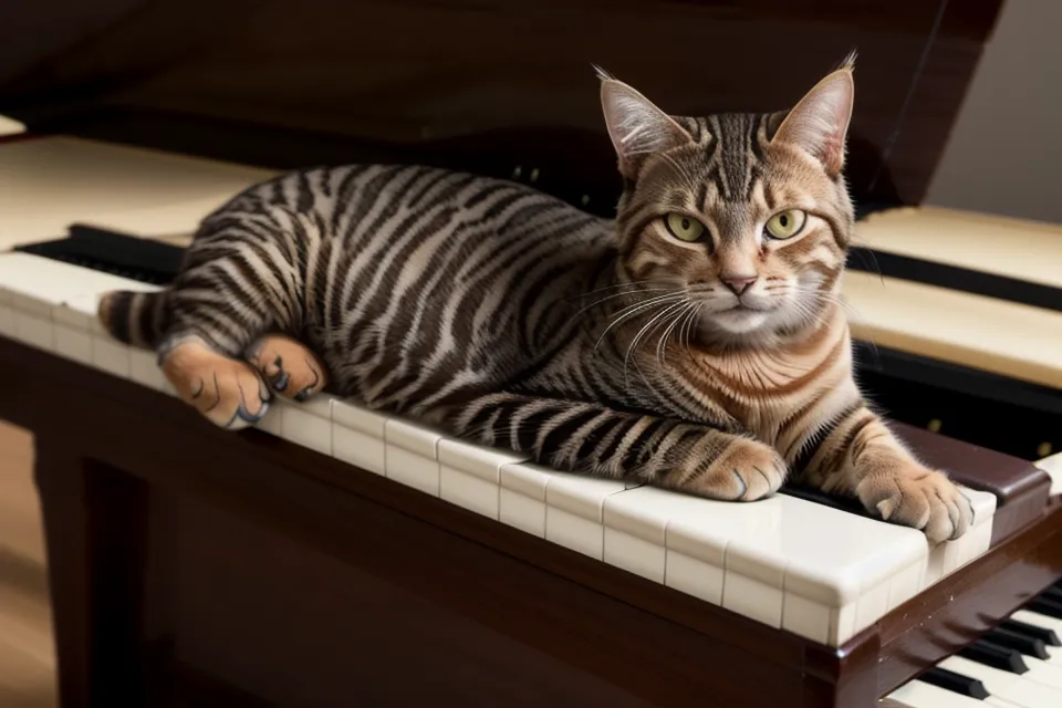 Katze auf der Klavierbank als Alltagsbild aus dem Klavier-Wiedereinstieg mit Digitalpiano