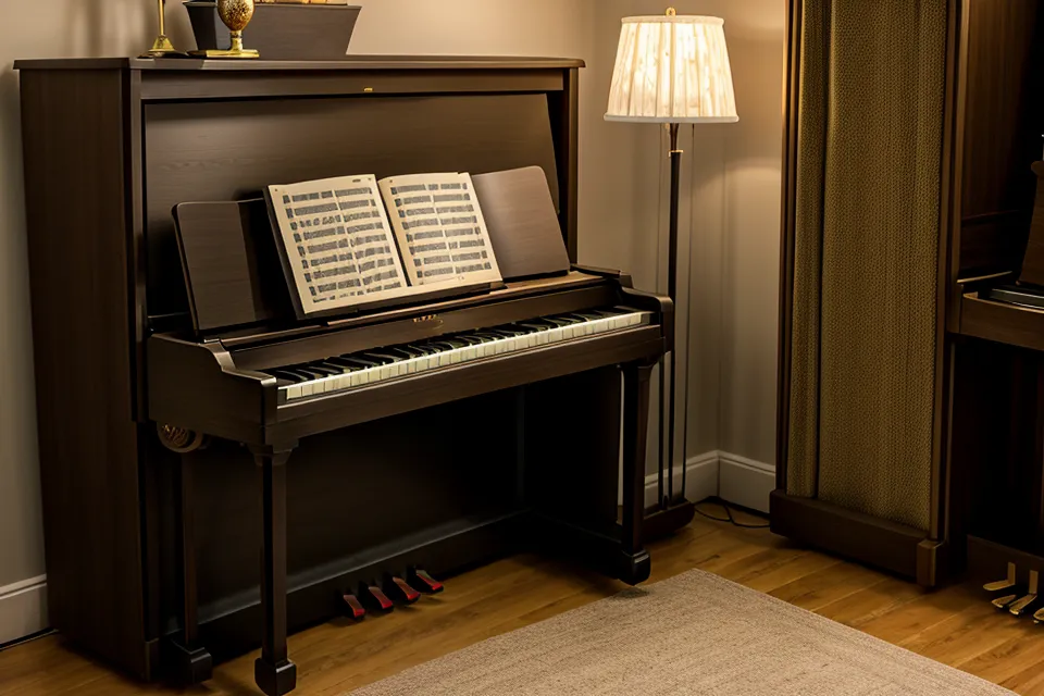 Nahaufnahme von altem, vergilbtem Notenpapier eines Chopin-Stücks auf dem Notenständer, typisch für den Klavier-Wiedereinstieg nach Jahrzehnten Pause