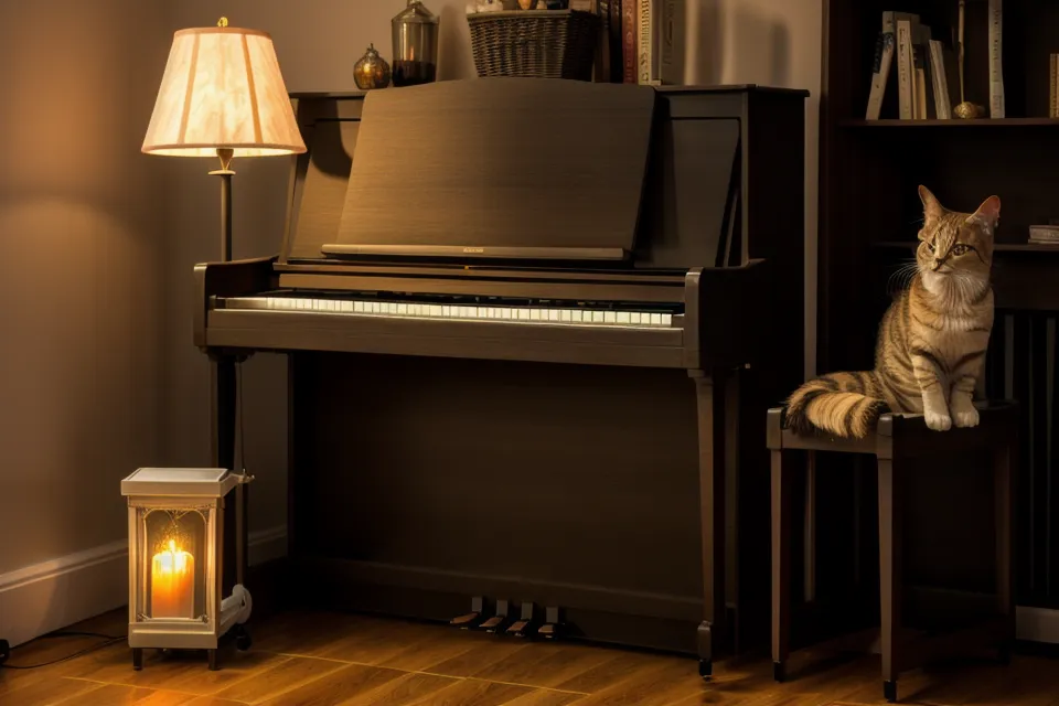 Tonleitern am Klavier üben beim Wiedereinstieg: Digitalpiano mit aufgeschlagenem Notenheft als Grundlage für Erwachsene