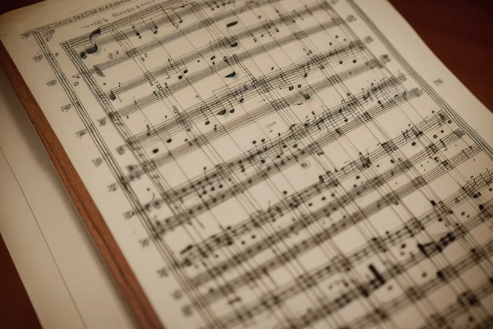 Altes, vergilbtes Notenheft mit Bleistiftnotizen und barocken Verzierungszeichen für den Klavier-Wiedereinstieg